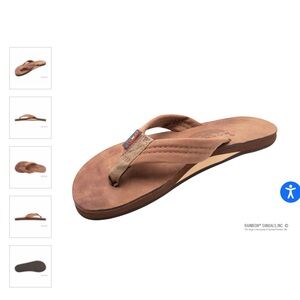 NEW Rainbow - Brown 1” Leather Strap Sandals